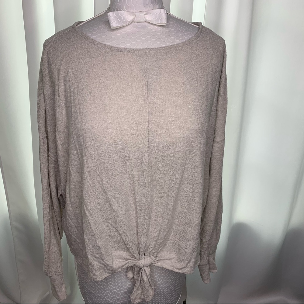 Women's Cream Tie-Front Top